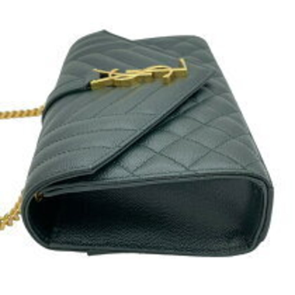 Saint Laurent Cassandra Chain Shoulder Bag Green Hardware Caviar - Picture 4 of 11